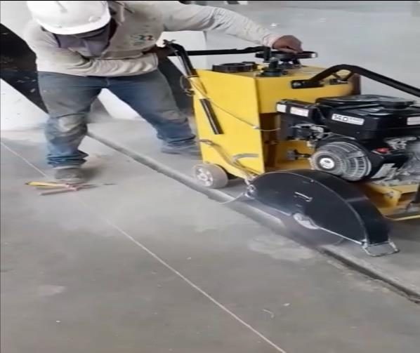Corte de concreto con cortadora de piso